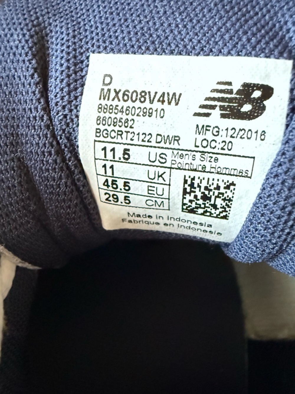 New Balance White and Navy Athletic Sneakers - Picture 4 of 9